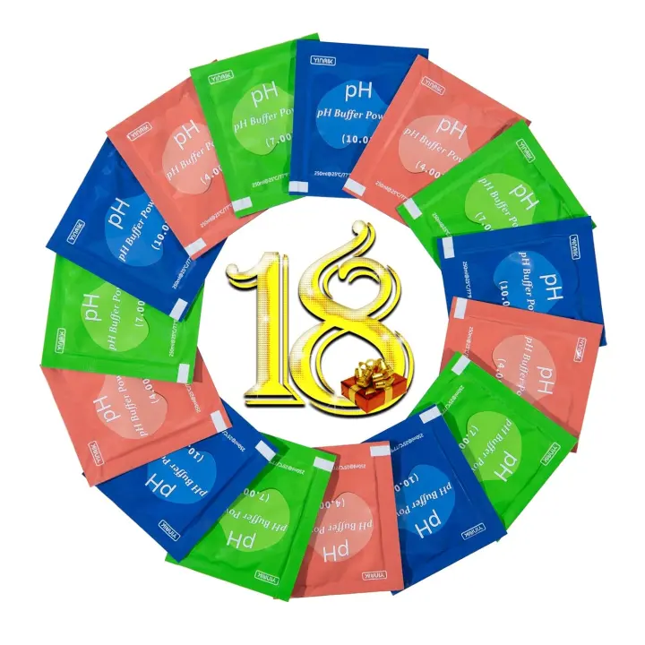 18-Pack pH Buffer Calibration Powder Kit (4.00 / 7.00 / 10.01)