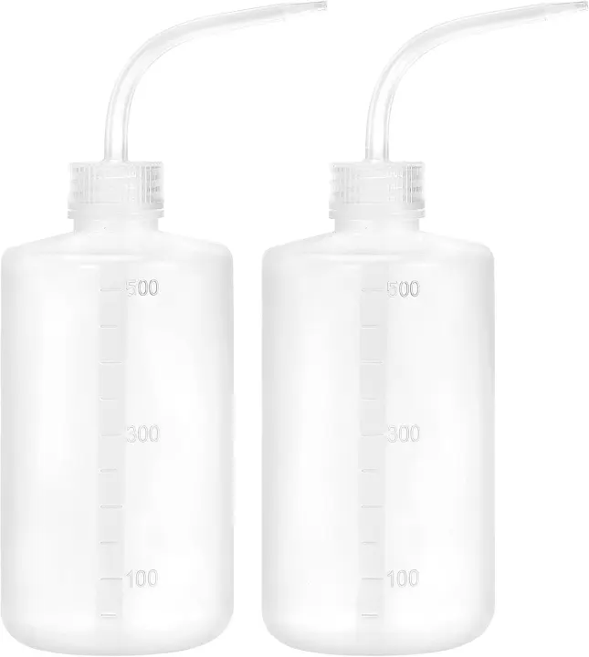 2-Pack 17oz (500ml) LDPE Squeeze Wash Bottles with Precision Tip