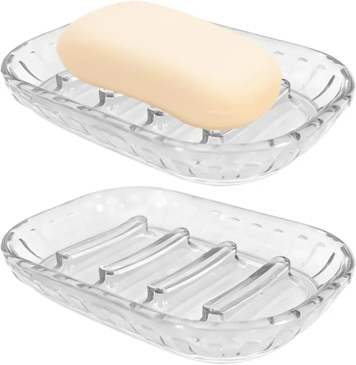 2-Pack Bar Soap Dish Holder — Durable Bathroom Soap Trays