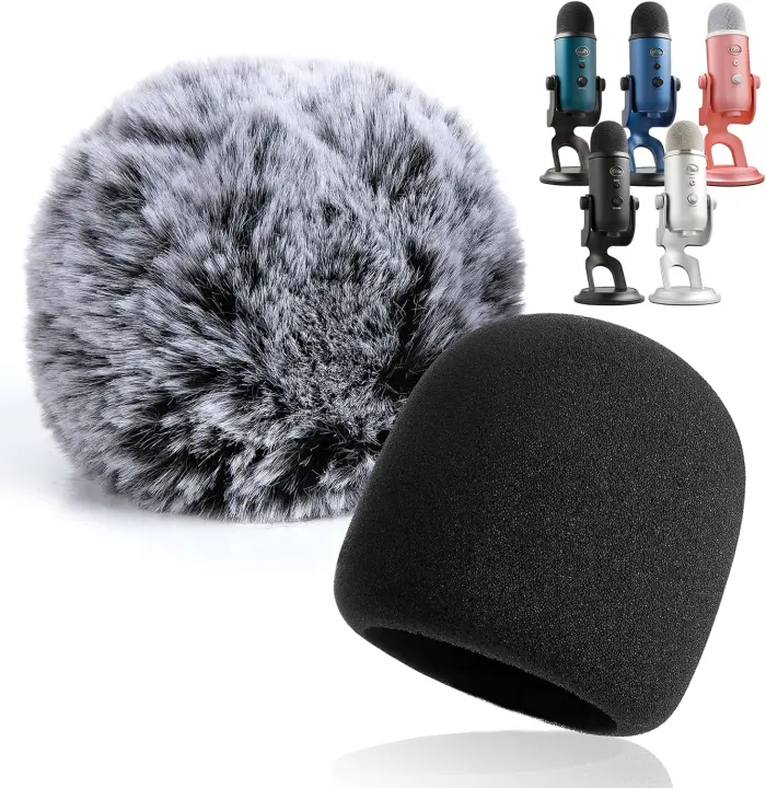 2-Pack Blue Yeti Windscreen & Dead Cat Foam Mic Covers
