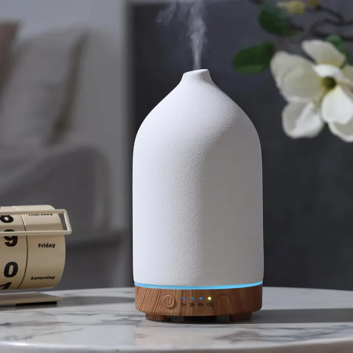 200ml Ceramic Essential Oil Diffuser — Stone-Style Ultrasonic Diffuser
