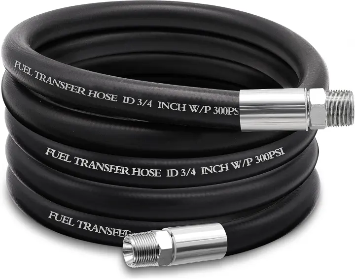 3/4" Fuel Transfer Hose — 10 ft Heavy-Duty Gas & Diesel Line
