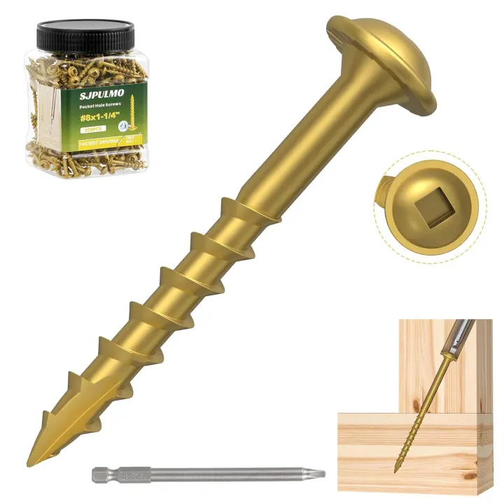 320-Pack Exterior Pocket Hole Screws 1-1/4 in (#8) — 320 pcs