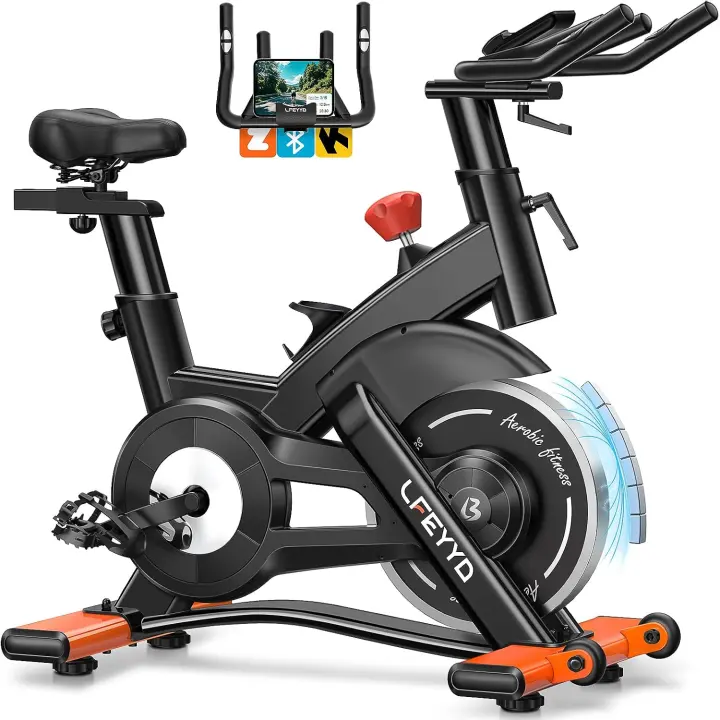 400 lb Capacity Magnetic Stationary Exercise Bike with Heart Monitor