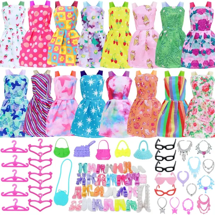 42-Piece 11.5-inch Doll Clothes & Accessories Set with 10 Dresses