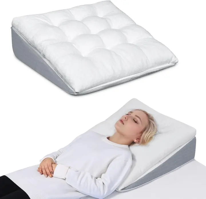 7.5in Dual-Layer Adjustable Bed Wedge Pillow for Acid Reflux & Sleep Apnea
