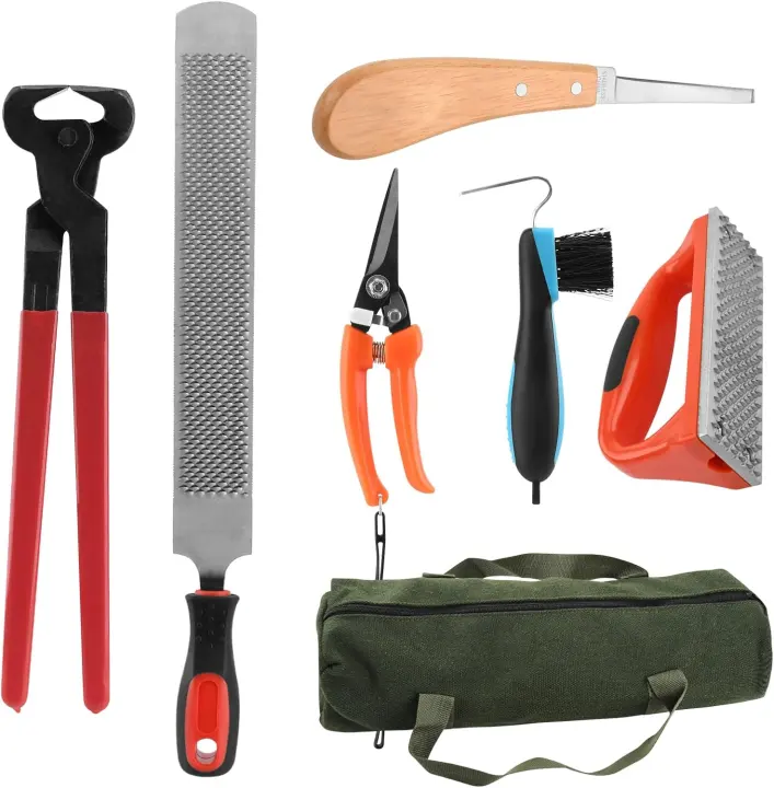 7-Piece Farrier Tool Kit for Hoof Care