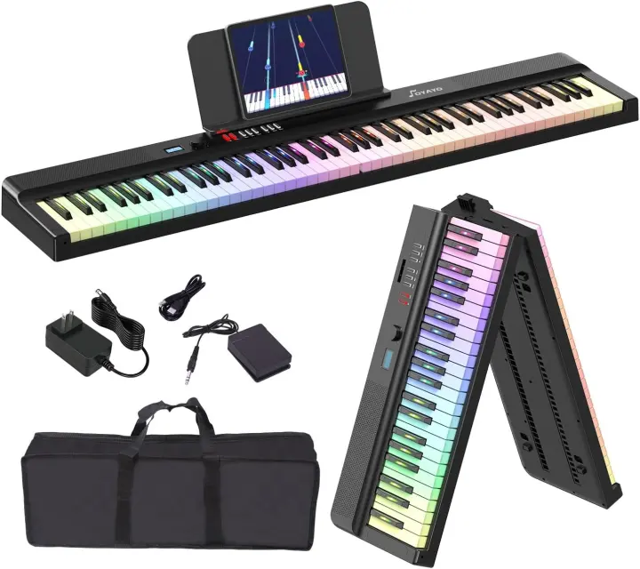 88-Key Folding Digital Piano — Semi-Weighted Portable Keyboard