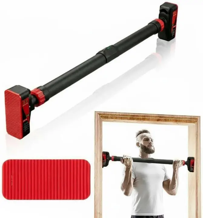 Adjustable Doorway Pull-Up Bar with Built-In Level Meter