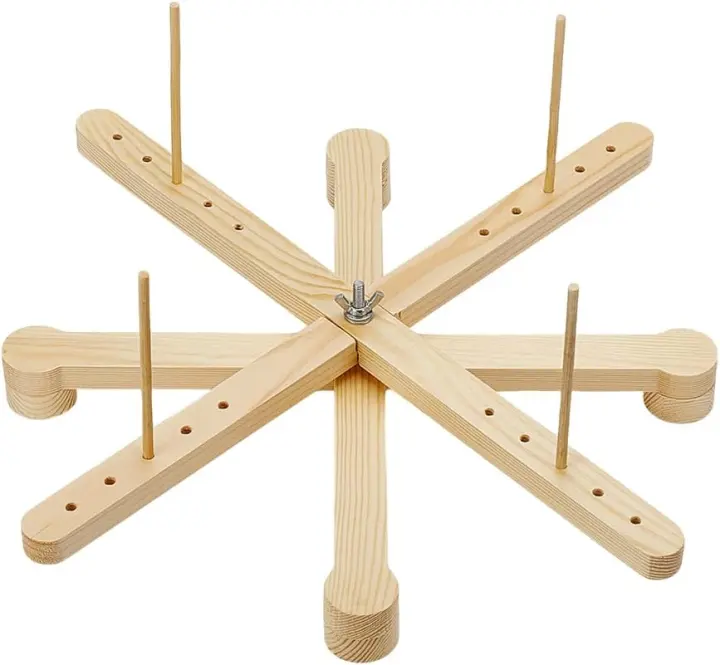 Amish-style Wooden Yarn Swift Winder — Portable Tabletop Swift