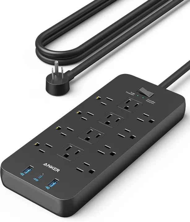 Anker 2100J Power Strip — 12-Outlet Surge Protector with USB-C