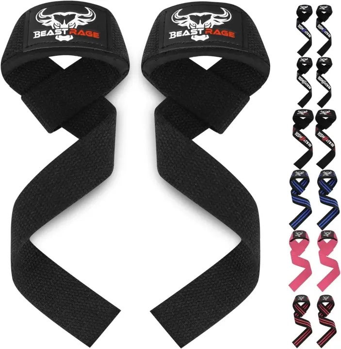 BEAST RAGE Lifting Wrist Straps — Padded Neoprene & Cotton Support