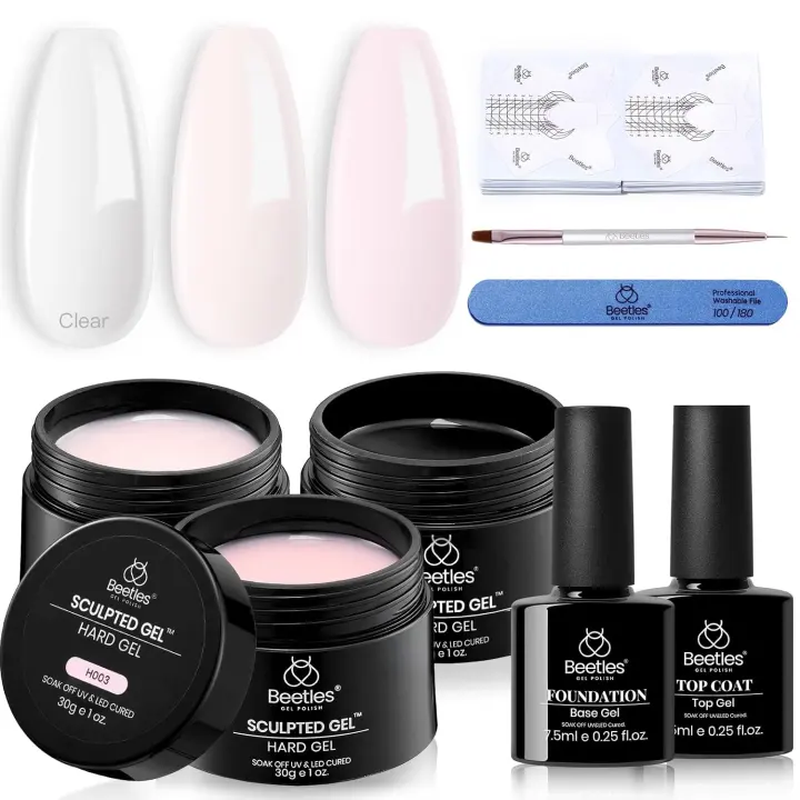 Builder Gel Nail Kit — 3-Color Hard Gel for Nail Extensions