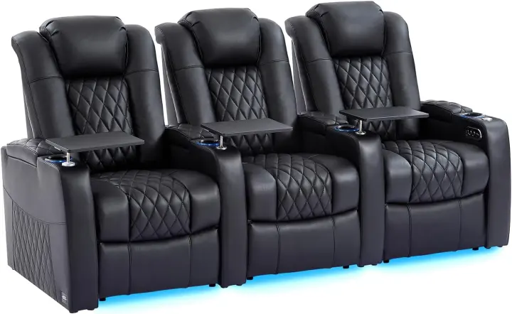 Comfiroom Top-Grain Leather Dual-Motor Home Theater Recliner