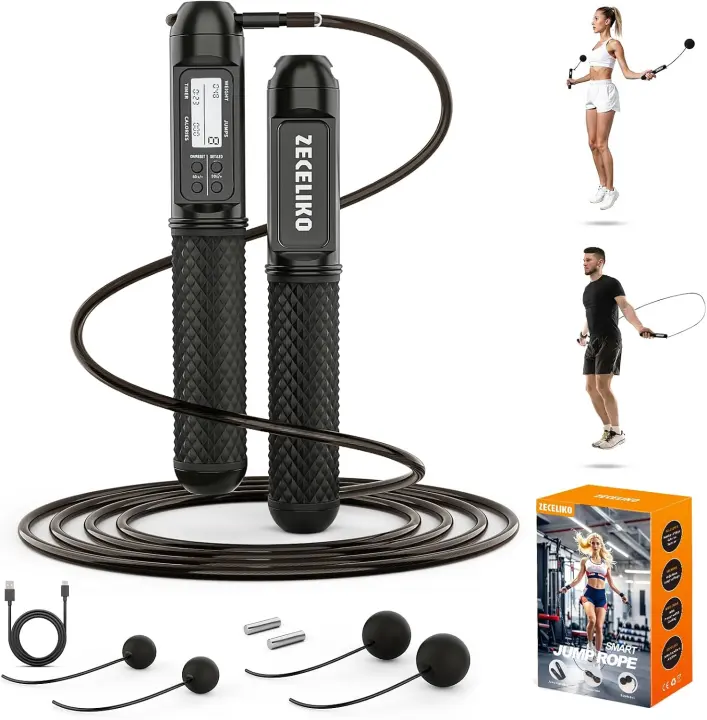 Cordless Weighted Smart Jump Rope for Home Gym & HIIT Workouts