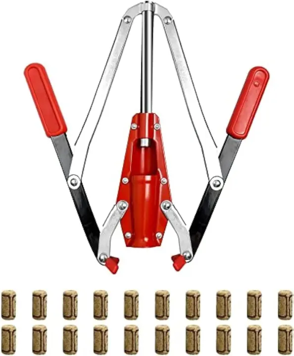 Double-Lever Hand Corker for Wine Bottles with 20 #8 Corks