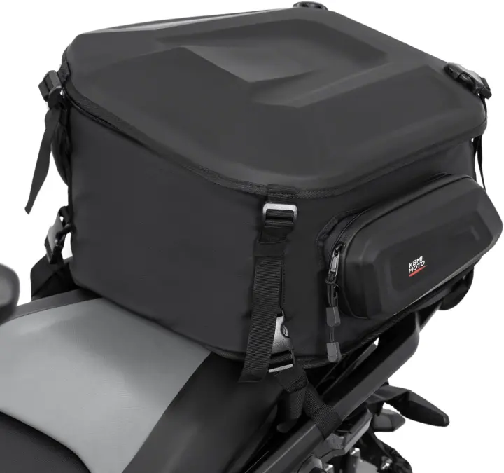Expandable EVA Hard Shell Motorcycle Tail Bag — 23–35L Waterproof