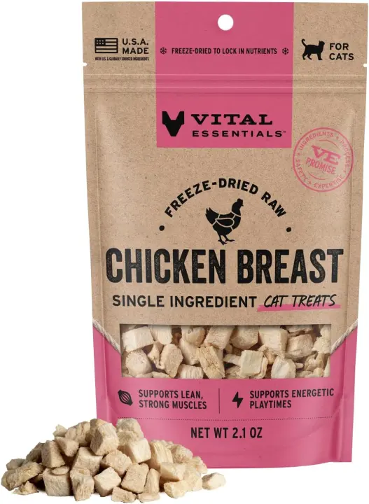 Freeze-Dried Chicken Breast Cat Treats — 2.1 oz Resealable Bag