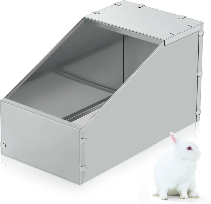 Galvanized Metal Rabbit Nesting Box — 18.5 x 10.6 x 10 in