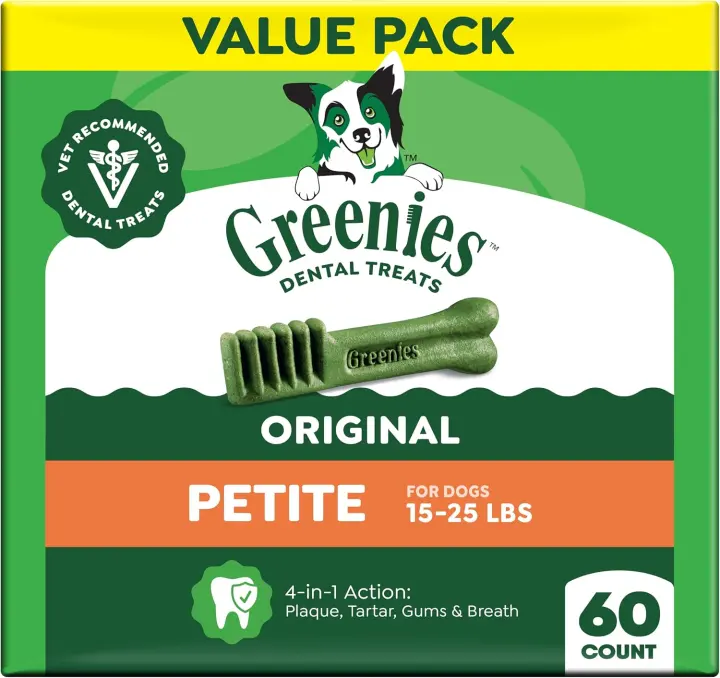 Greenies Petite Natural Dental Chews for Small Dogs — 60 Count