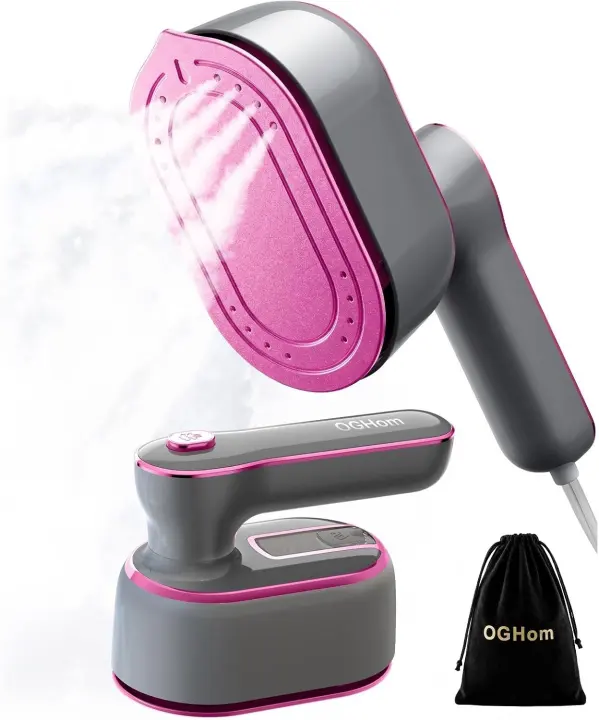 Handheld 2-in-1 Clothes Steamer with Dry & Steam Ironing, 970W, 180° Handle