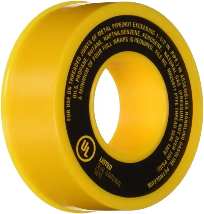 Harvey 017065 Gas Line PTFE Thread Seal Tape (Yellow)