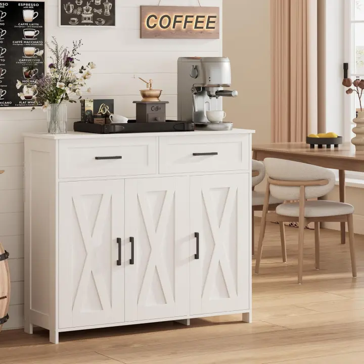 Homhedy Coffee Bar Storage Cabinet — Buffet with Drawers