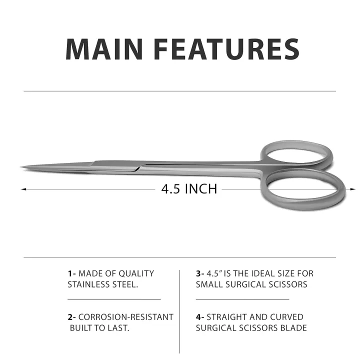 Iris Scissors (Curved & Straight) 4.5" Surgical/Dental Shears