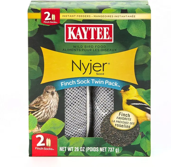 Kaytee Nyjer Finch Sock Seed, 26 oz Twin Mesh Feeders