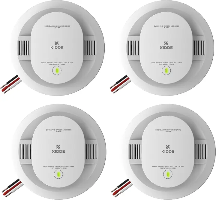 Kidde Hardwired Smoke & Carbon Monoxide Alarm Combo — 4-Pack