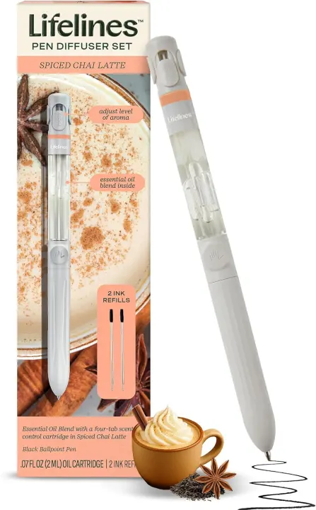 Lifelines Spiced Chai Latte Pen Diffuser — 1.0mm Black Ballpoint