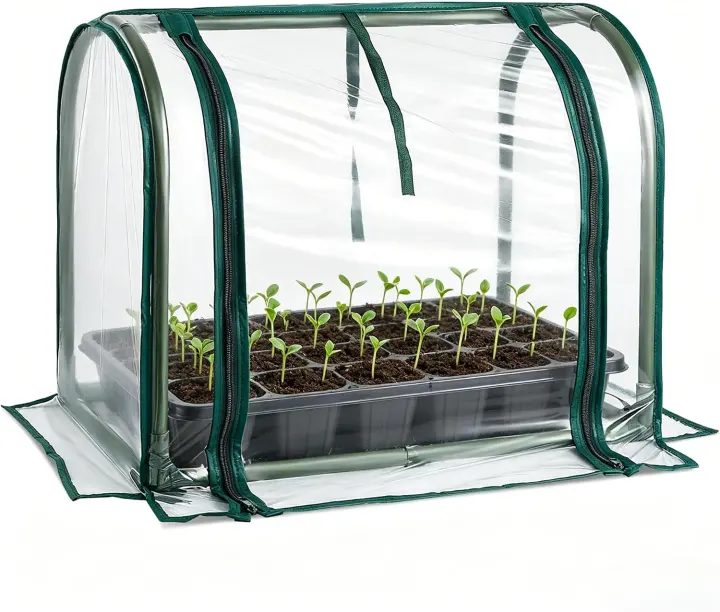 Mini Tabletop Greenhouse 23 x 12 x 16.5 in — Indoor Seedling Dome