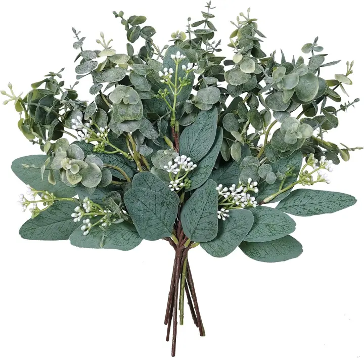 Mixed Eucalyptus Leaves Stems — 10-Piece Faux Greenery Set