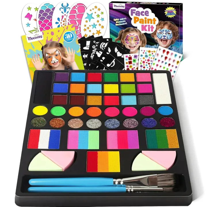 Mocoosy Kids Face Painting Kit — 41-Color Water-Activated Palette