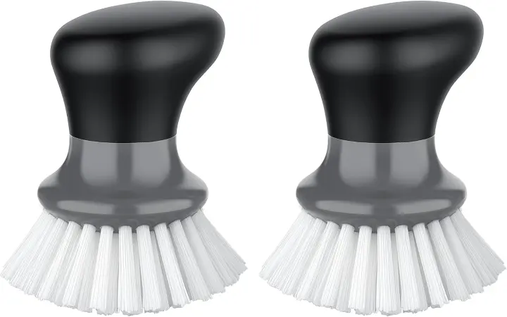 MR.SIGA Palm Dish Scrub Brush — Pack of 2 (Gray) — Palm Scrubber