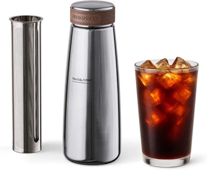 NitroPress Stainless Steel Cold Brew Coffee Maker — Home Brew Kit