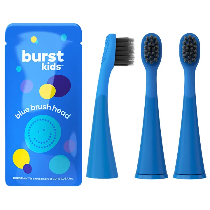 Replacement Brush Heads for Kids Sonic Toothbrush — 3-Pack (Blue)