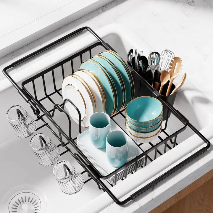 Sakugi Expandable Over-Sink Stainless Steel Dish Drying Rack