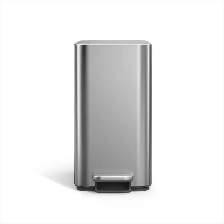 simplehuman Slim Step Bathroom Can — 9L Stainless Steel Bin