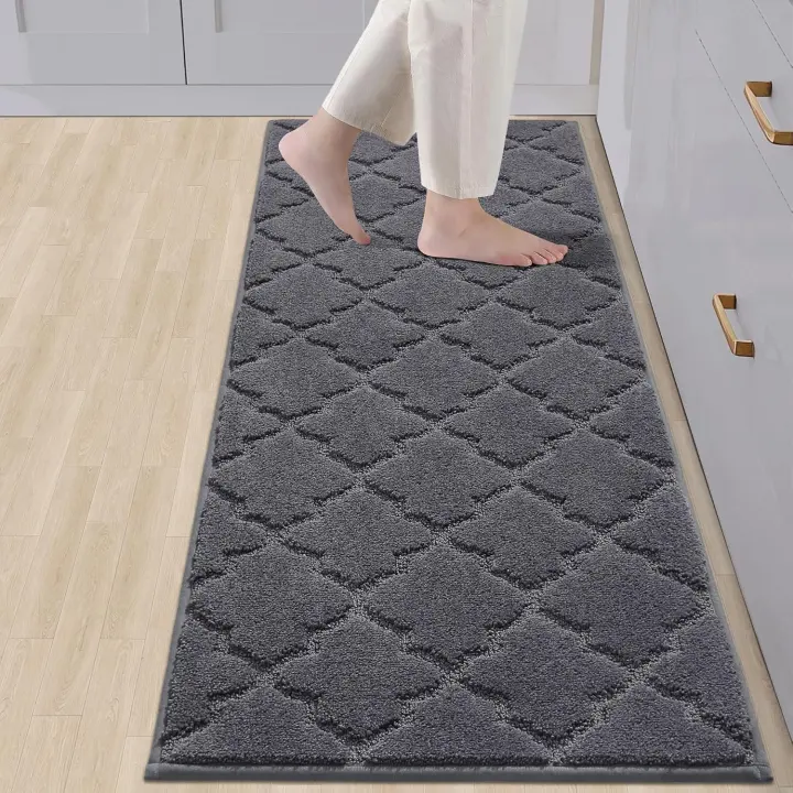 Soft Kitchen Floor Runner 20 x 59 in — Dark Gray, Non-Slip
