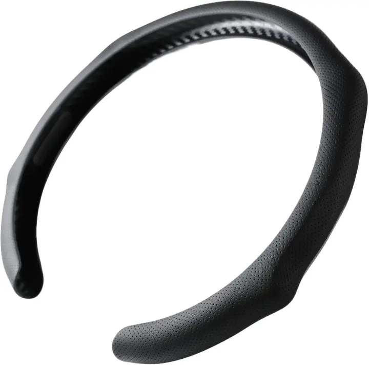 Sporty Black Perforated Nappa Leather Steering Wheel Cover — 14.5–15 in
