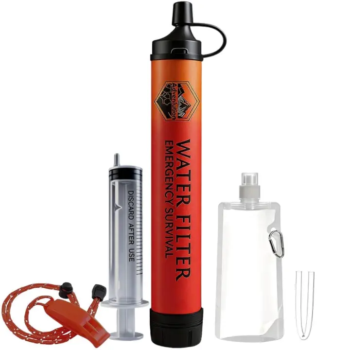 Survival Water Filter Straw Kit — Lightweight Portable Emergency Filter