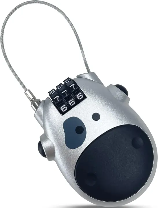 Sutekus Retractable 3-Digit Combination Cable Lock — 30" Padlock