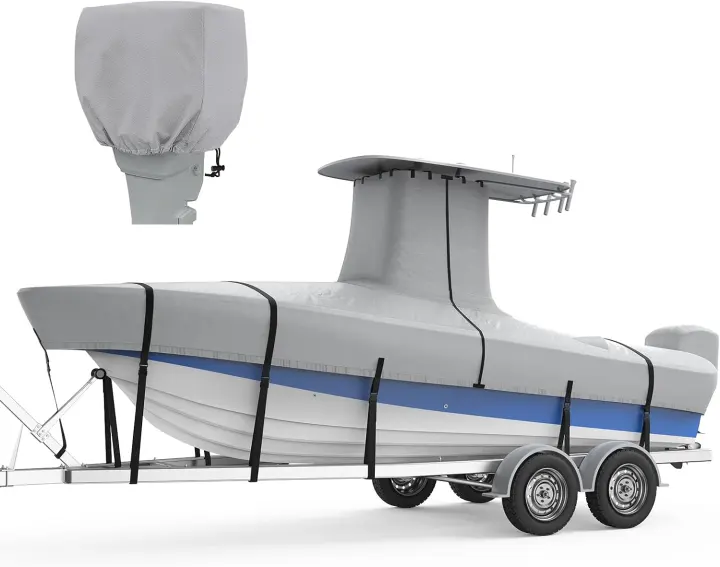 T-Top Boat Cover (22–24') — 1200D Reinforced Motor Cover