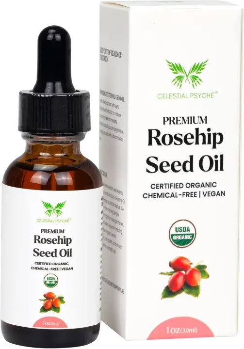 USDA Organic Rosehip Seed Oil (1 oz) — Pure Cold-Pressed Facial & Hair Oil