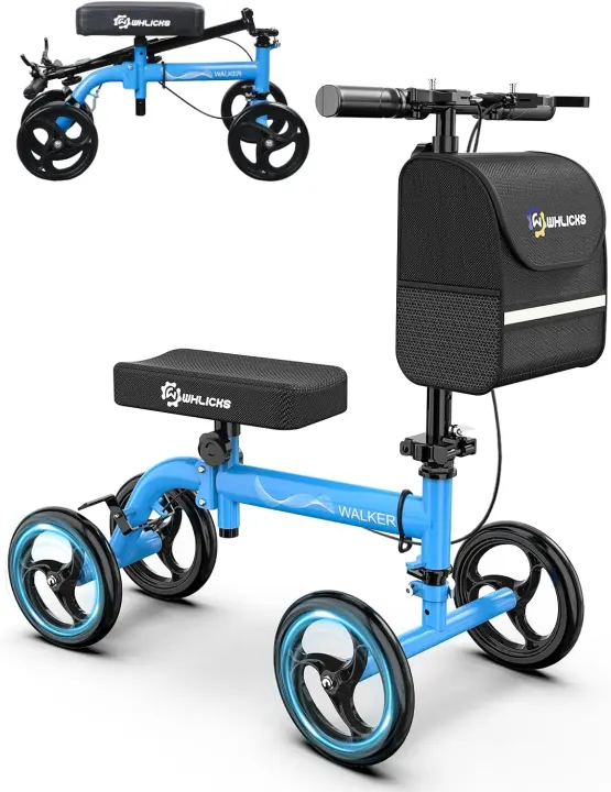 WHLICKS Foldable Knee Scooter for Adults — Steerable Knee Walker