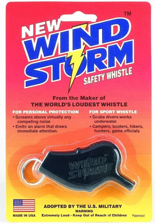Windstorm Personal Safety Whistle — Black