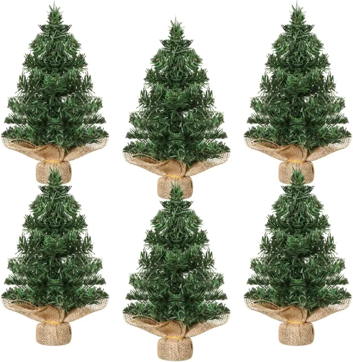 Yinder 6-Pack 11.81-Inch Mini Tabletop Christmas Trees