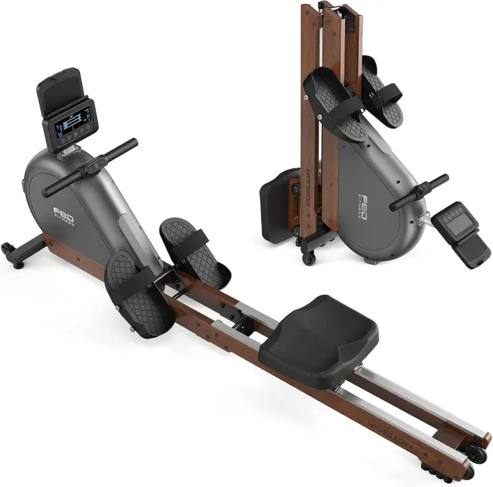 YOSUDA Wooden Foldable Magnetic Rowing Machine for Home