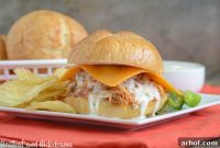 Sticky Slow Cooker Honey Buffalo Chicken Sliders